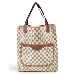 Vintage GUCCI GG Supreme Web Sherry Line Tote Bag 002-123-6487